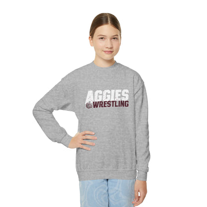 Youth Crewneck Sweatshirt \ Hamilton Aggies Wrestling \ HAW3
