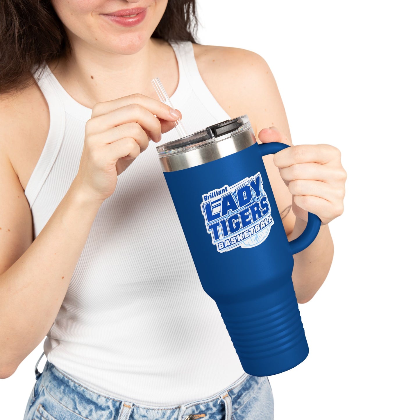 40oz Insulated Tumbler \ Brilliant Tigers Basketball \ BTBKG2