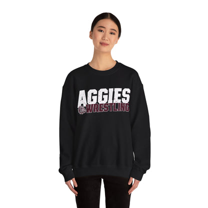 Adult Crewneck Sweatshirt \ Hamilton Aggies Wrestling \ HAW3