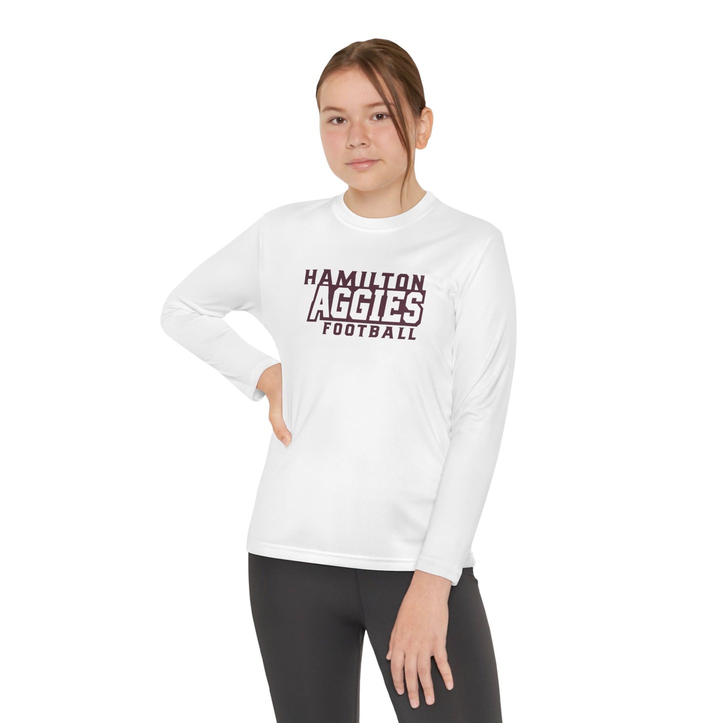 Youth Long Sleeve Tee \ Hamilton Aggies Football \ HAF1