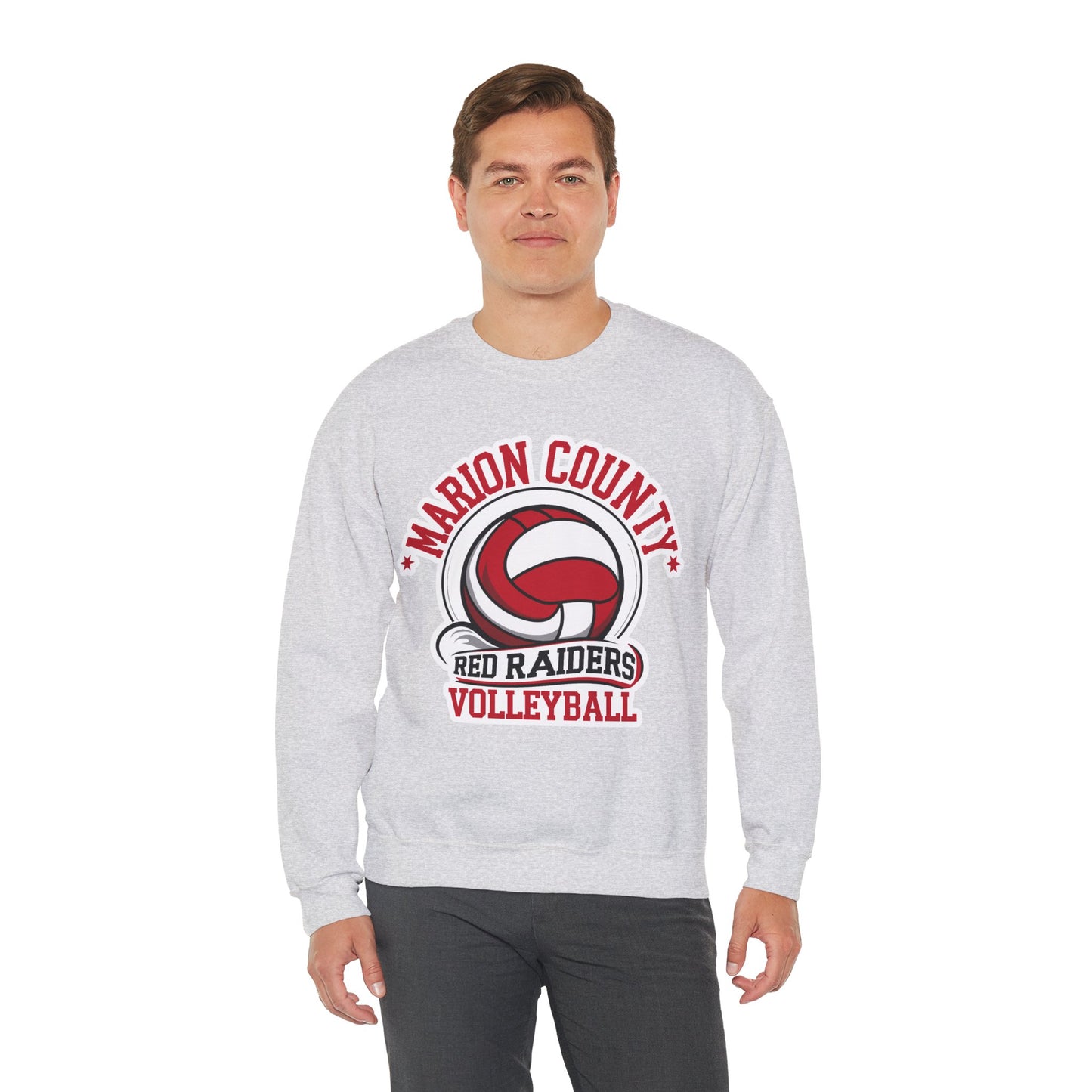 Adult Crewneck Sweatshirt \ Marion County Red Raiders Volleyball \ MCV1