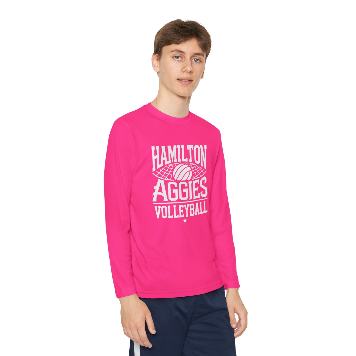 Youth Long Sleeve Tee \ Hamilton Aggies Volleyball \ HAV2