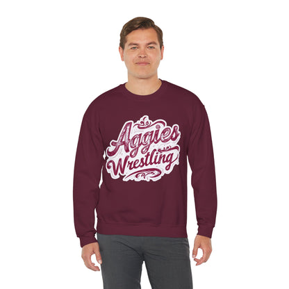 Adult Crewneck Sweatshirt \ Hamilton Aggies Wrestling \ HAWG2