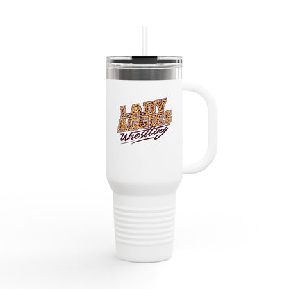40oz Insulated Tumbler \ Hamilton Aggies Wrestling \ HAWG3