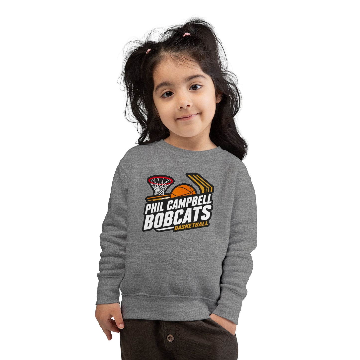 Toddler Crewneck Sweatshirt \ Phil Campbell Bobcats Basketball \ PCBBK1