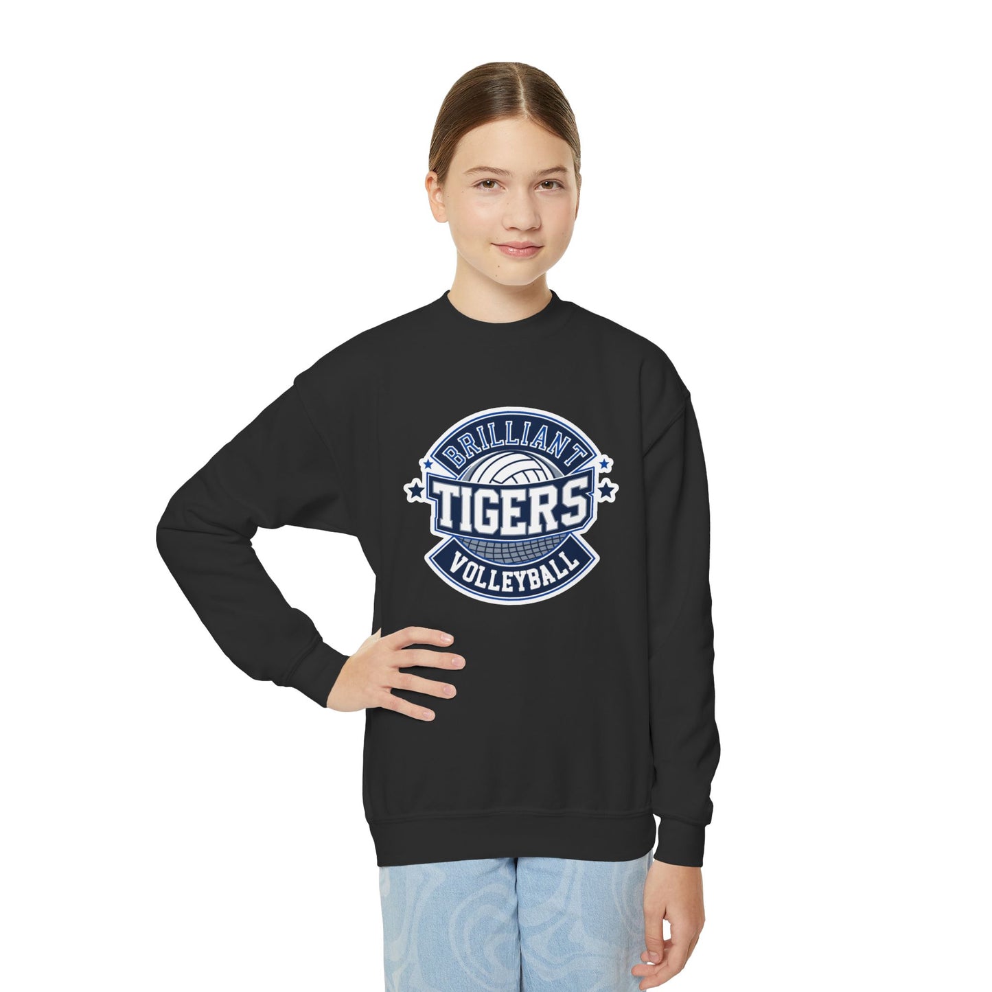 Youth Crewneck Sweatshirt \ Brilliant Tigers Volleyball \ BTV1