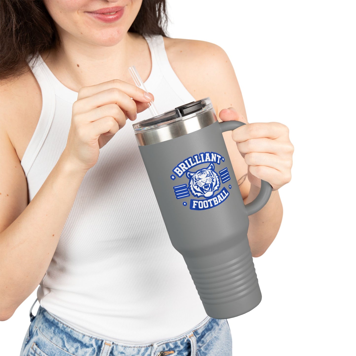 40oz  Insulated Tumbler \ Brilliant Tigers Football \ BTF2