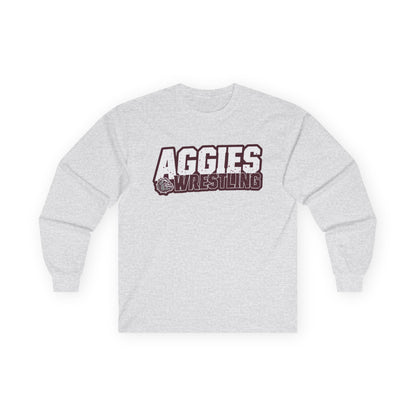 Adult Long Sleeve Tee \ Hamilton Aggies Wrestling \ HAW3