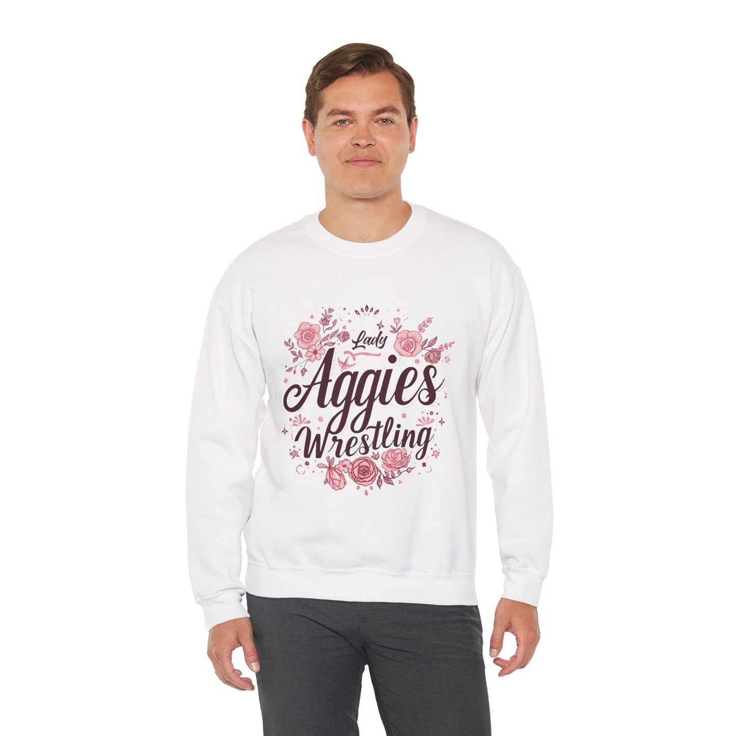 Adult Crewneck Sweatshirt \ Hamilton Aggies Wrestling \ HAWG1