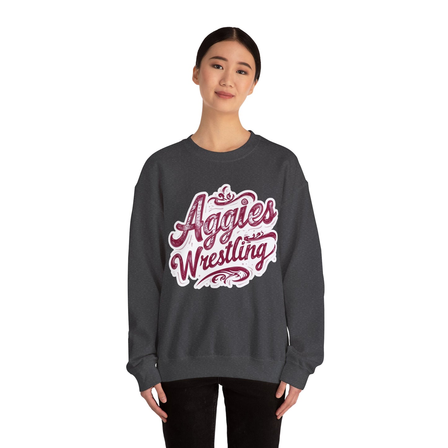 Adult Crewneck Sweatshirt \ Hamilton Aggies Wrestling \ HAWG2