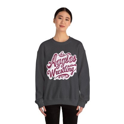 Adult Crewneck Sweatshirt \ Hamilton Aggies Wrestling \ HAWG2