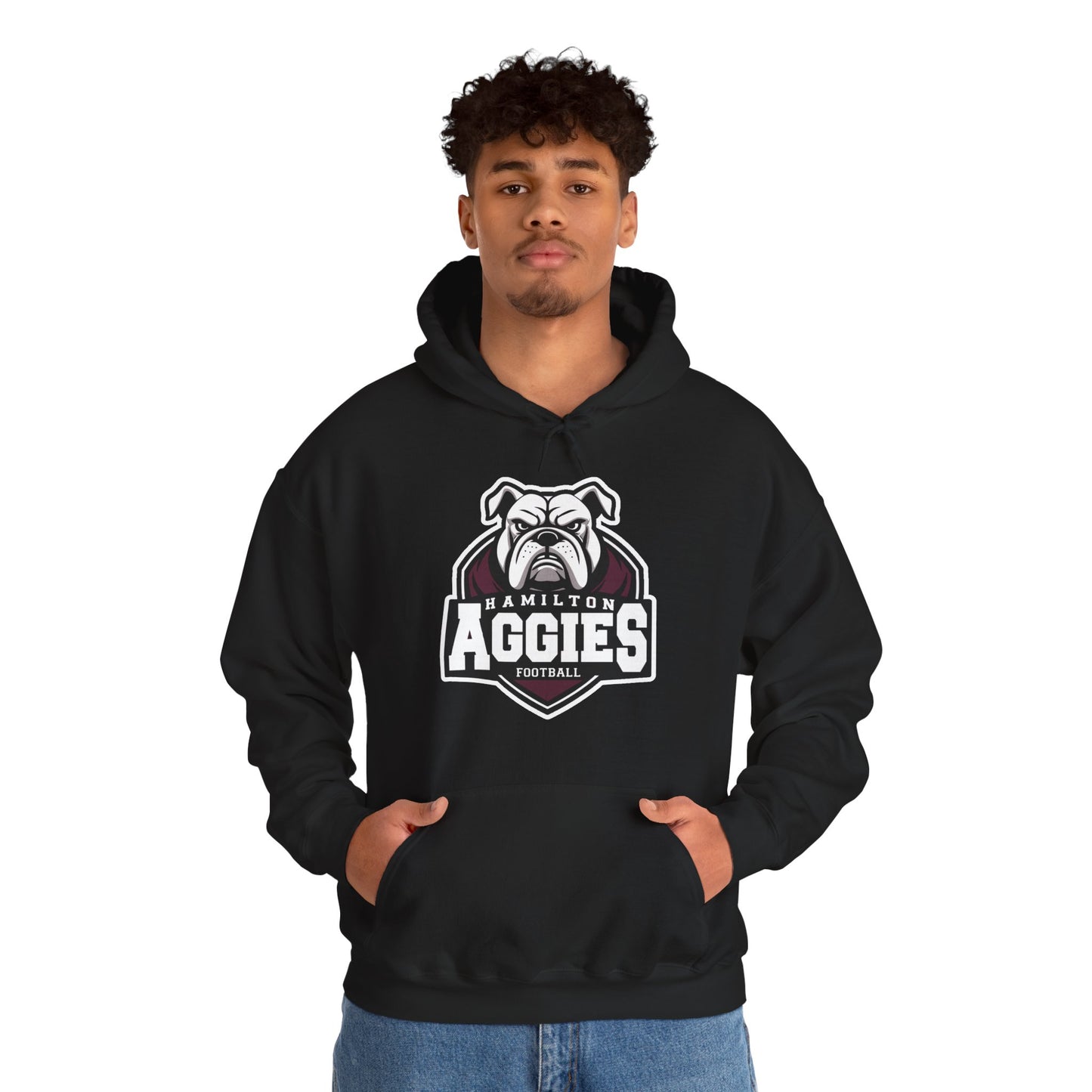 Adult Hoodie Sweatshirt \ Hamilton Aggies Football \ HAF2