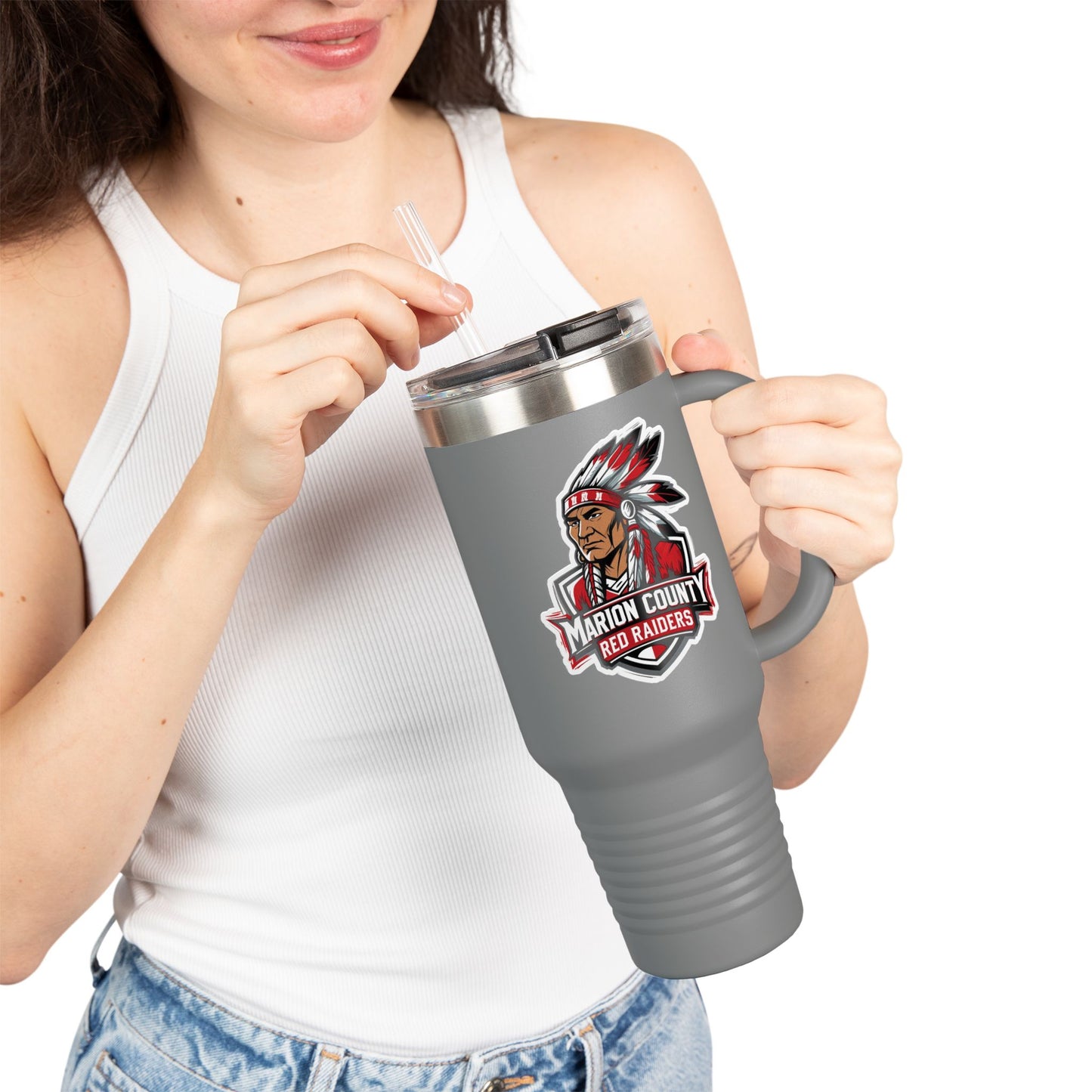 40oz Insulated Tumbler \ Marion County Red Raiders \ MC2
