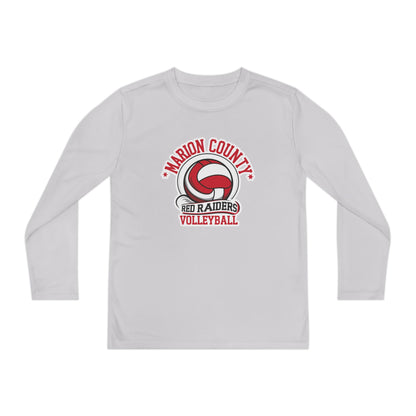 Youth Long Sleeve Tee \ Marion County Red Raiders Volleyball \ MCV1
