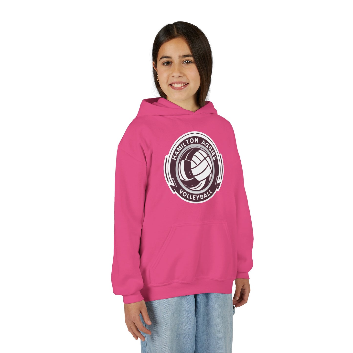 Youth Hoodie Sweatshirt \ Hamilton Aggies Volleyball \ HAV1