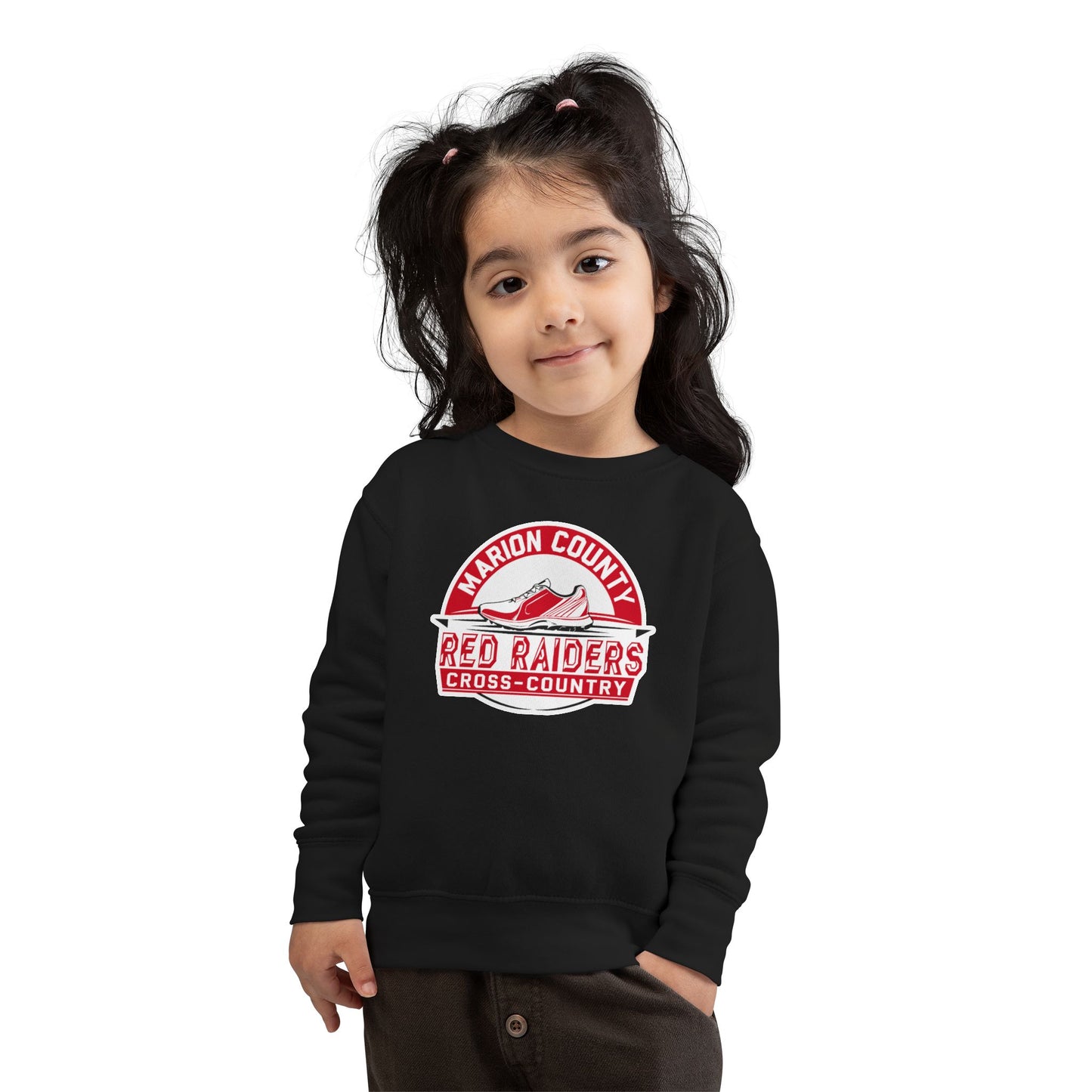 Toddler Crewneck Sweatshirt \ Marion County Red Raiders Cross-Country \ MCCC1
