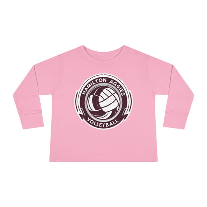 Toddler Long Sleeve Tee \ Hamilton Aggies Volleyball \ HAV1