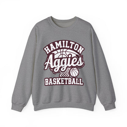 Adult Crewneck Sweatshirt \ Hamilton Aggies Basketball \ HABKG1