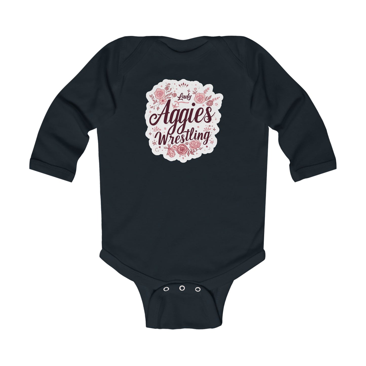 Long Sleeve Baby Bodysuit \ Hamilton Aggies Wrestling \ HAWG1