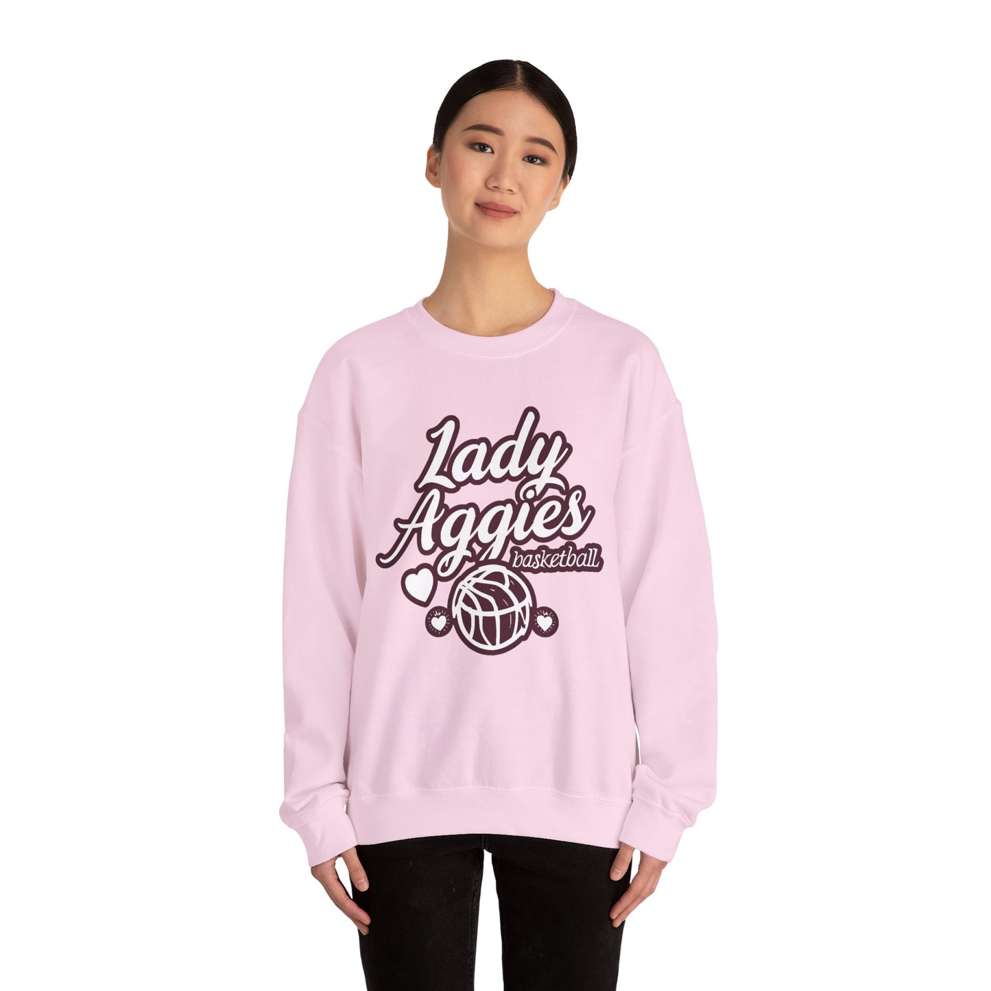 Adult Crewneck Sweatshirt \ Hamilton Aggies Basketball \ HABKG2