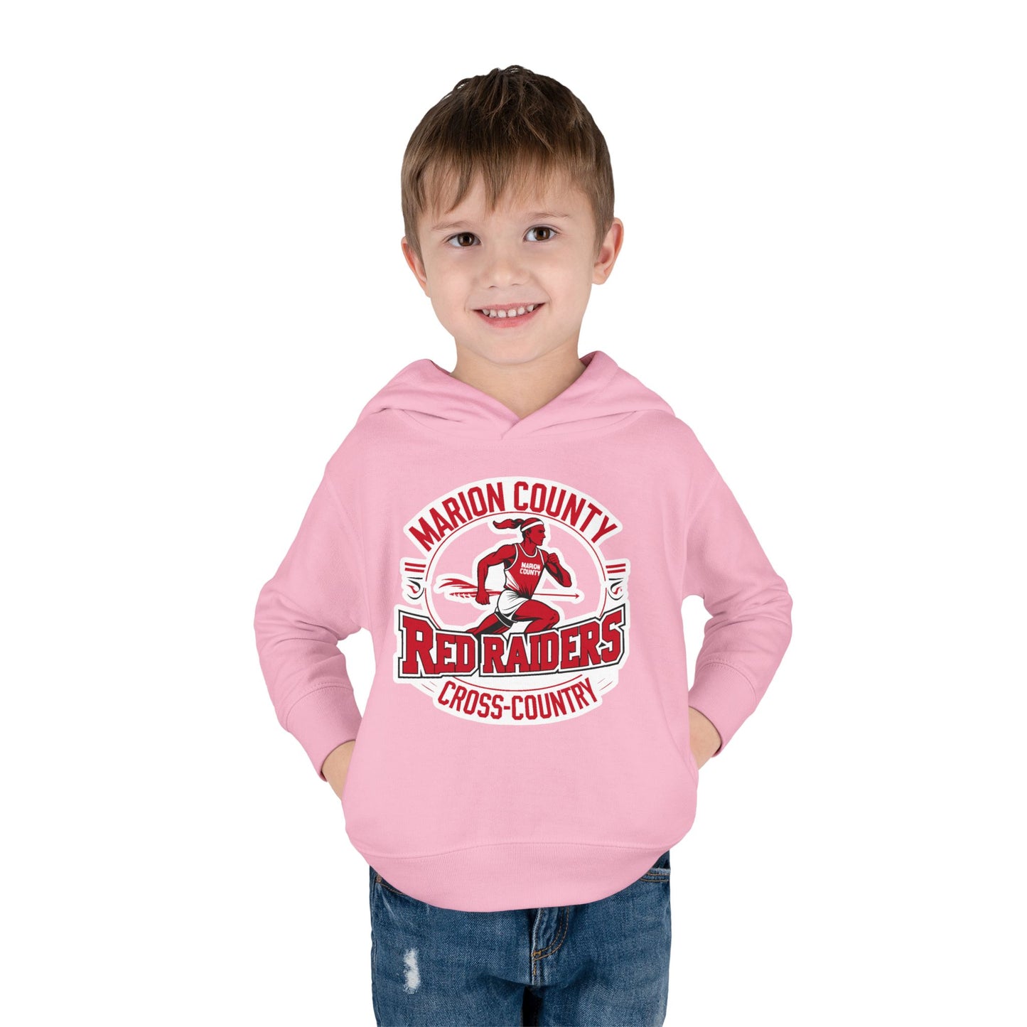 Toddler Hoodie Sweatshirt \ Marion County Red Raiders Cross-Country \ MCCC2
