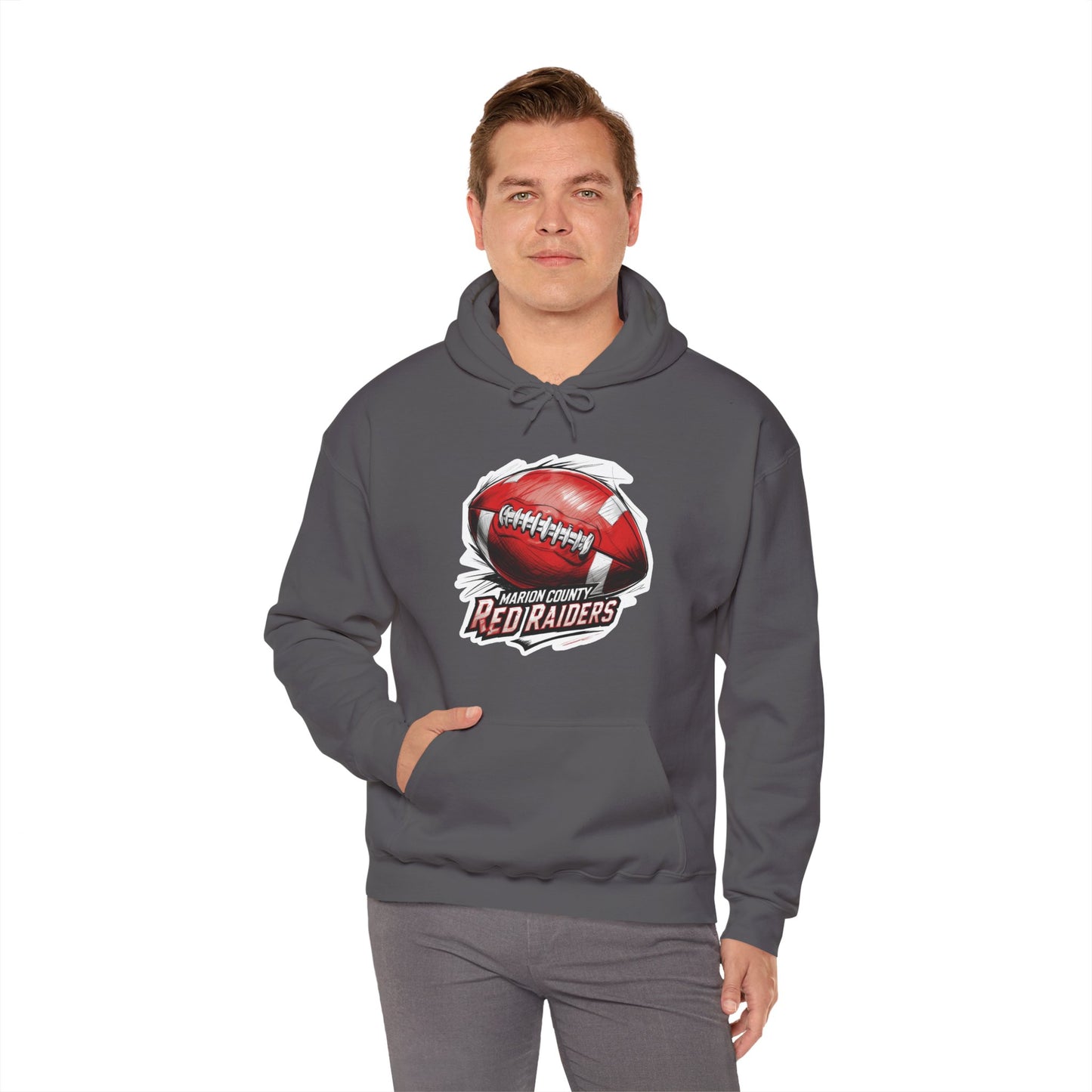 Adult Hoodie Sweatshirt \ Marion County Red Raiders Football \ MCF1