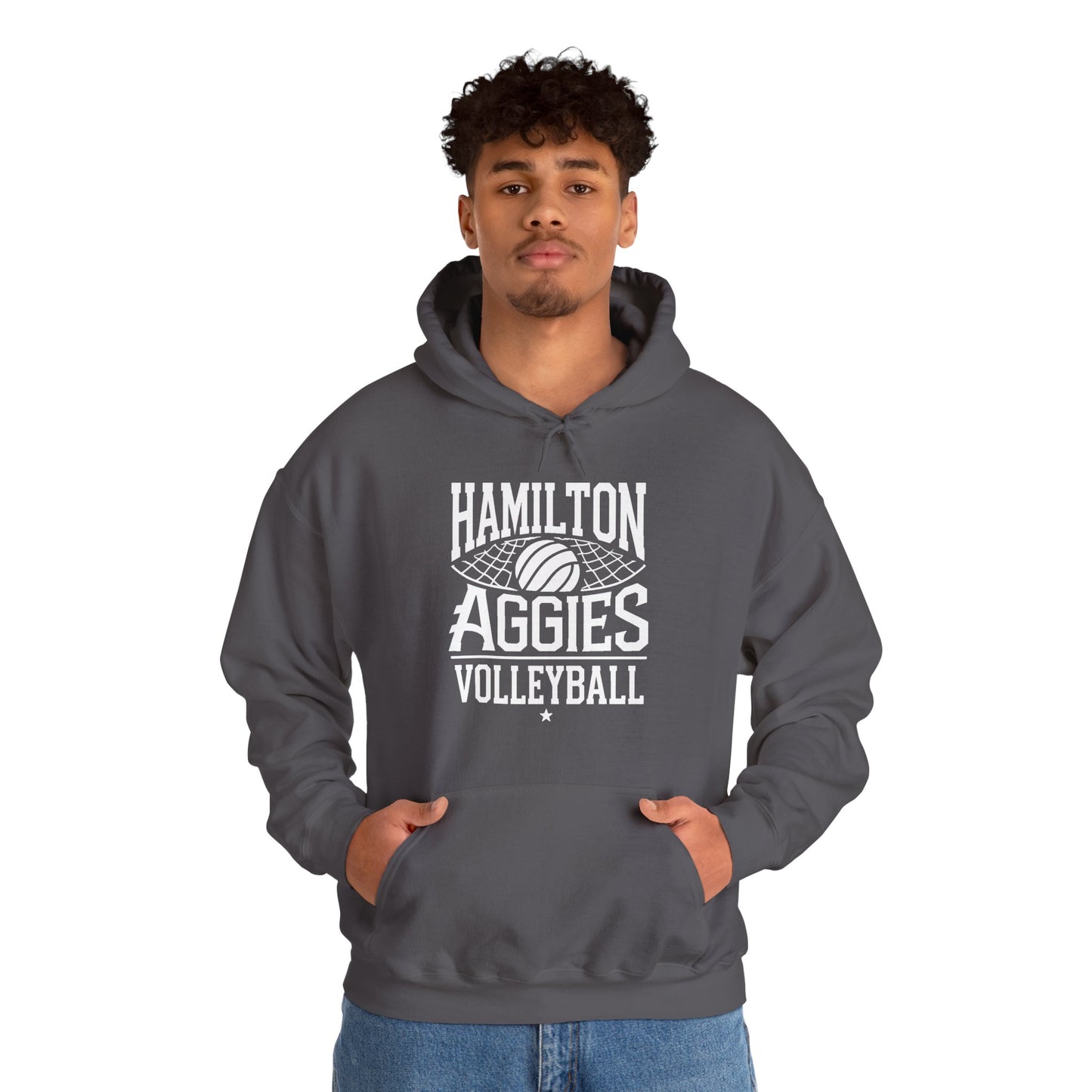 Adult Hoodie Sweatshirt \ Hamilton Aggies Volleyball \ HAV2
