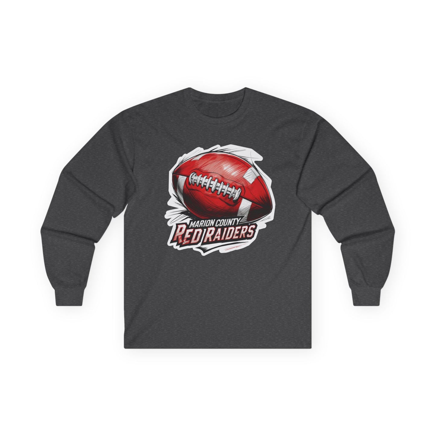 Adult Long Sleeve Tee \ Marion County Red Raiders Football \ MCF1