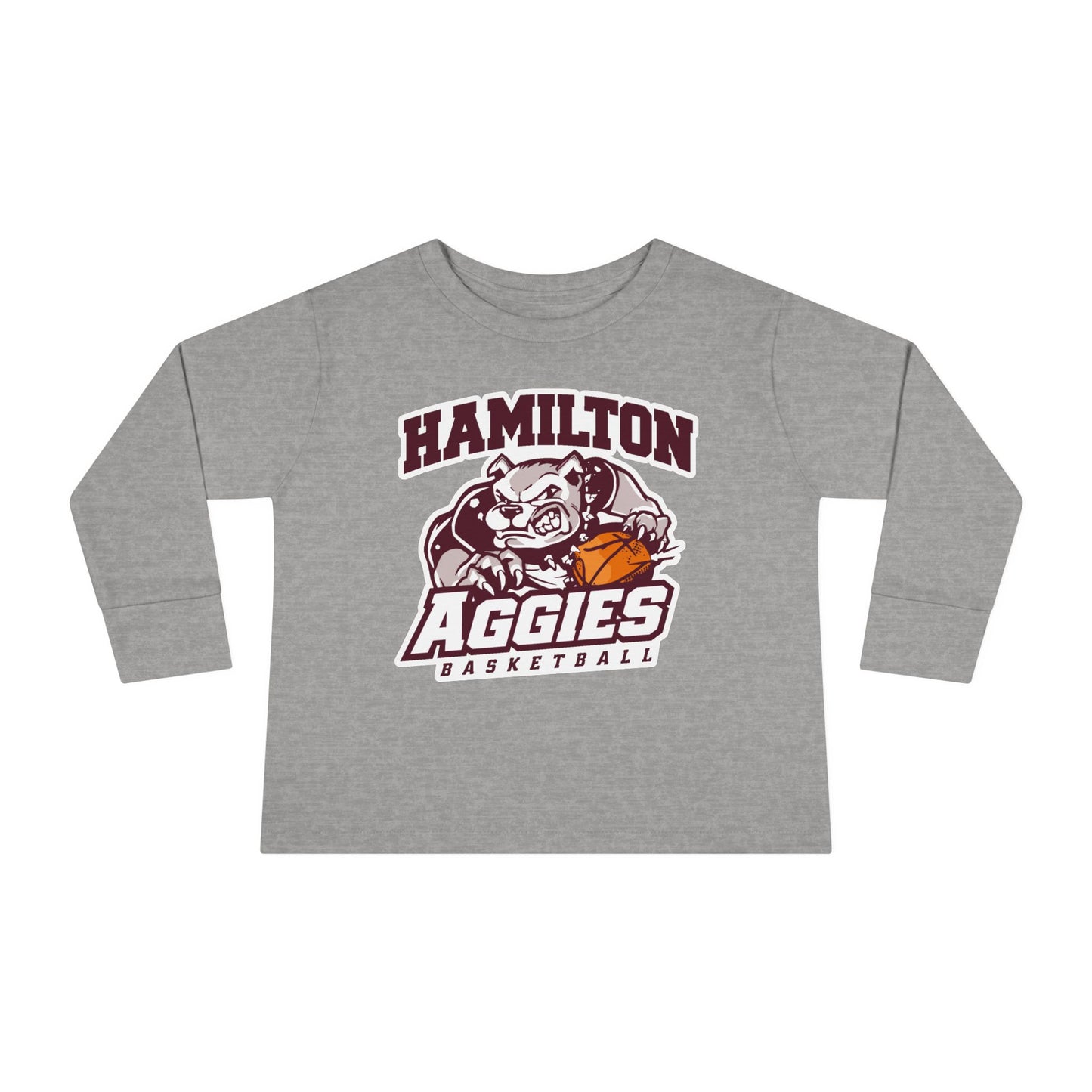 Toddler Long Sleeve Tee \ Hamilton Aggies Basketball \ HABB1