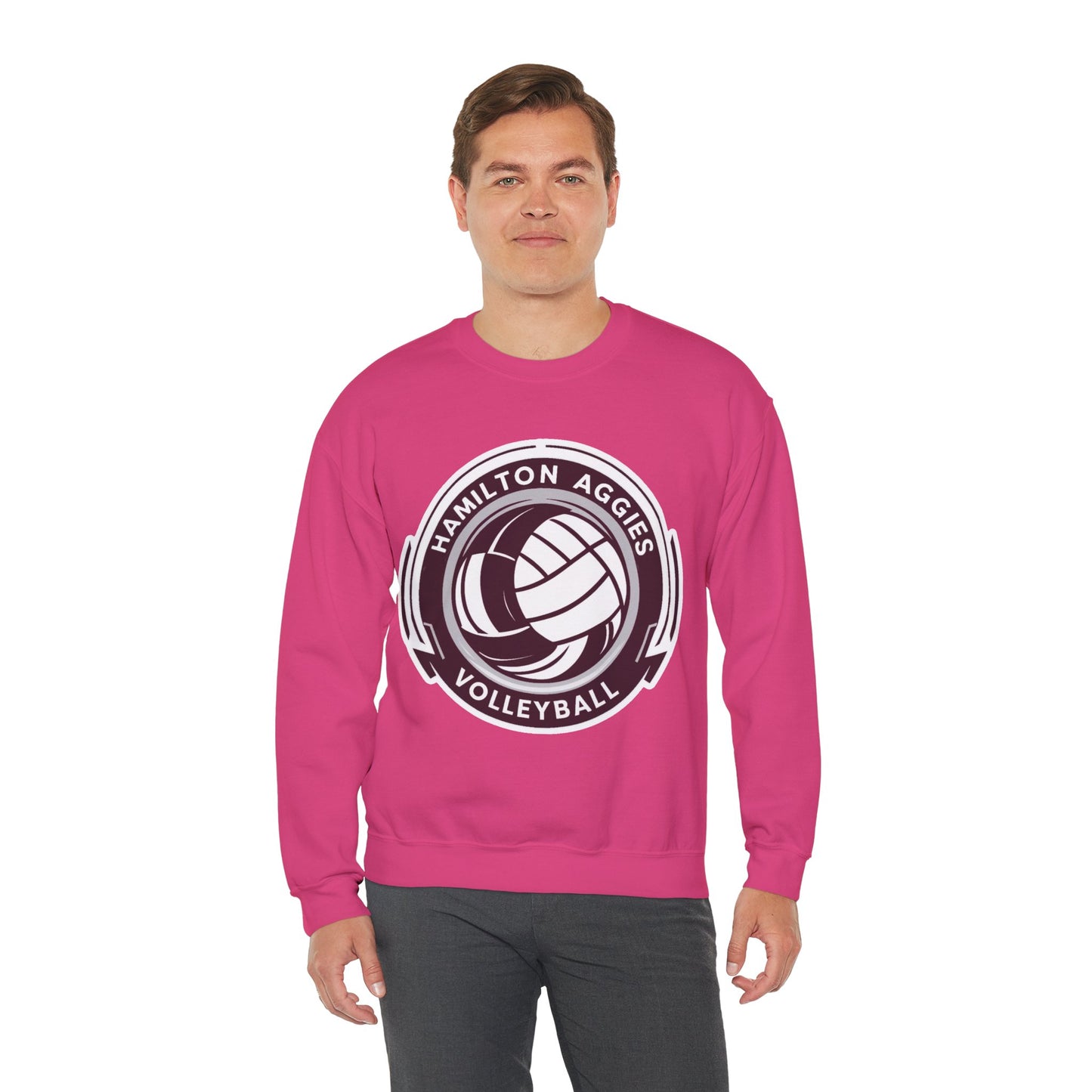Adult Crewneck Sweatshirt \ Hamilton Aggies Volleyball \ HAV1
