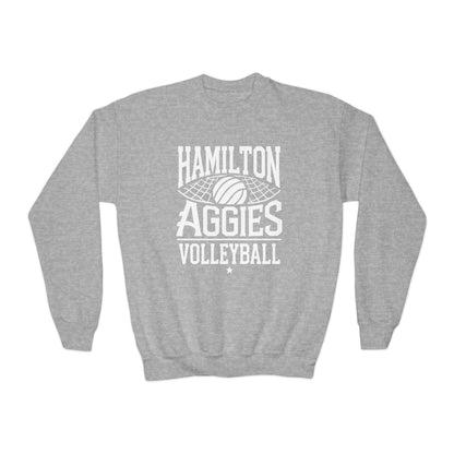 Youth Crewneck Sweatshirt \ Hamilton Aggies Volleyball \ HAV2