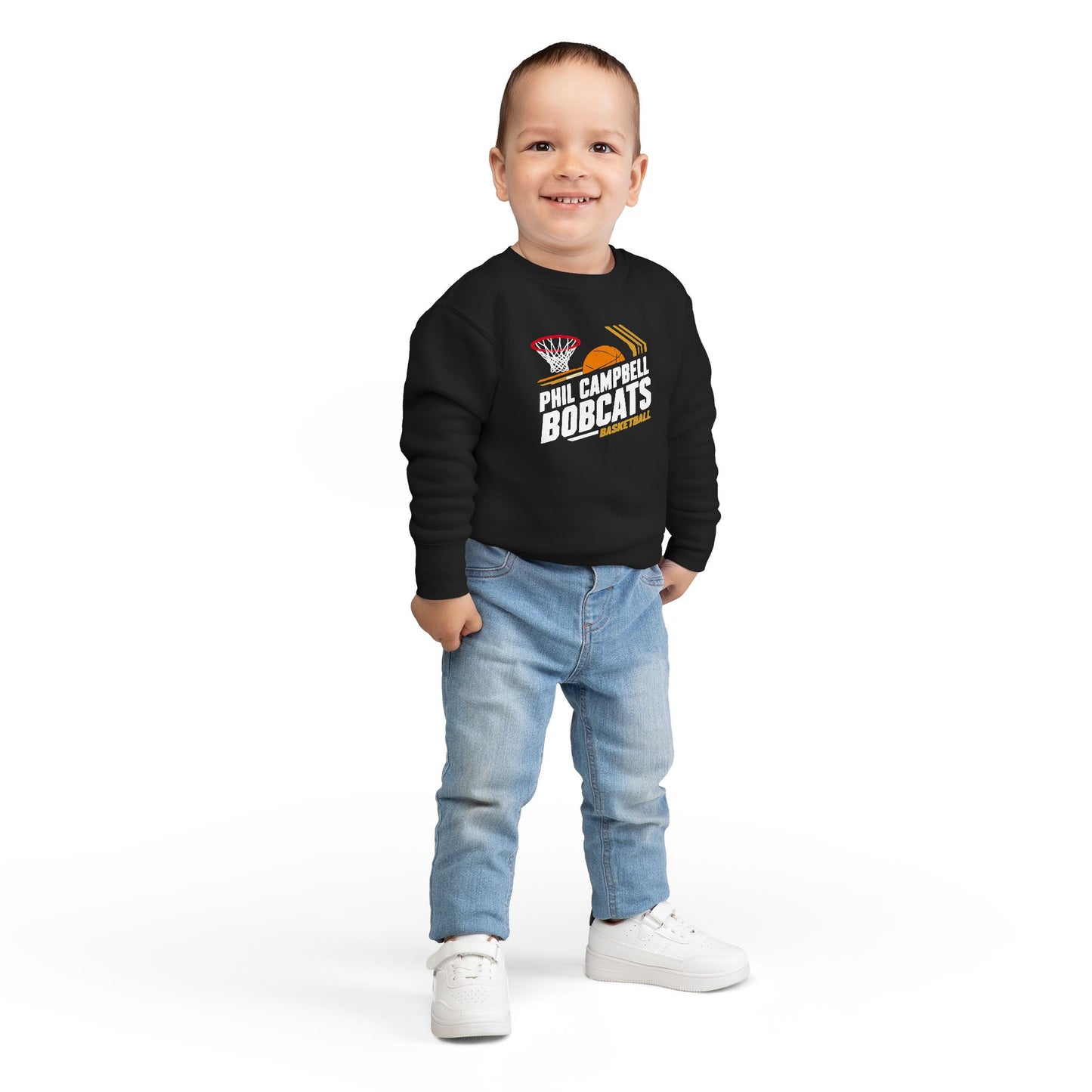Toddler Crewneck Sweatshirt \ Phil Campbell Bobcats Basketball \ PCBBK1