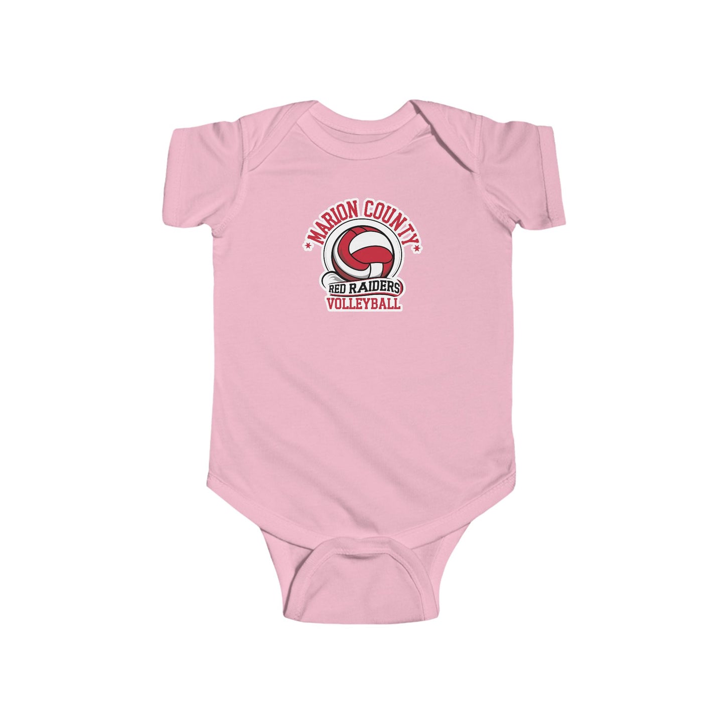 Short Sleeve Baby Bodysuit \ Marion County Red Raiders Volleyball \ MCV1