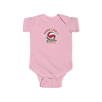 Short Sleeve Baby Bodysuit \ Marion County Red Raiders Volleyball \ MCV1