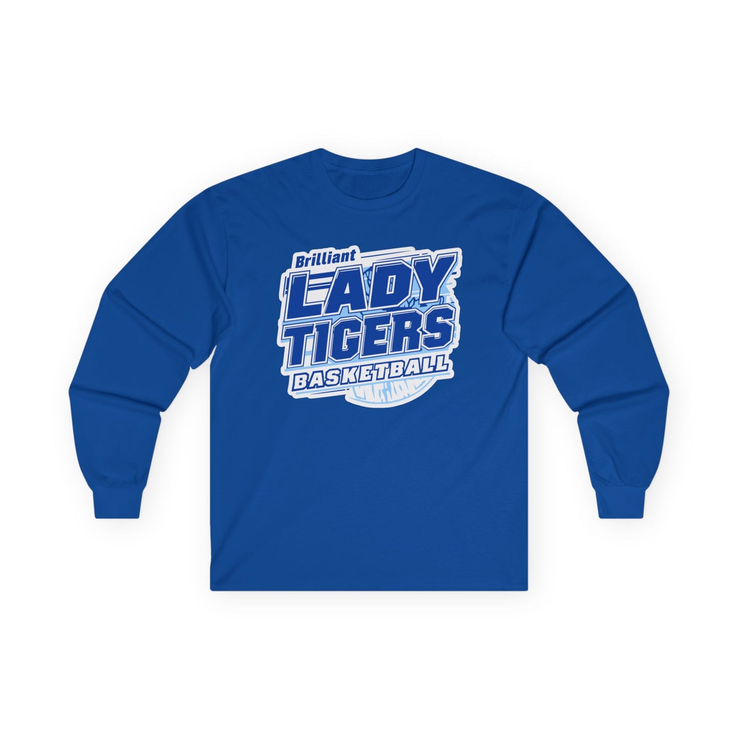Adult Long Sleeve Tee \ Brilliant Tigers Basketball \ BTBKG2