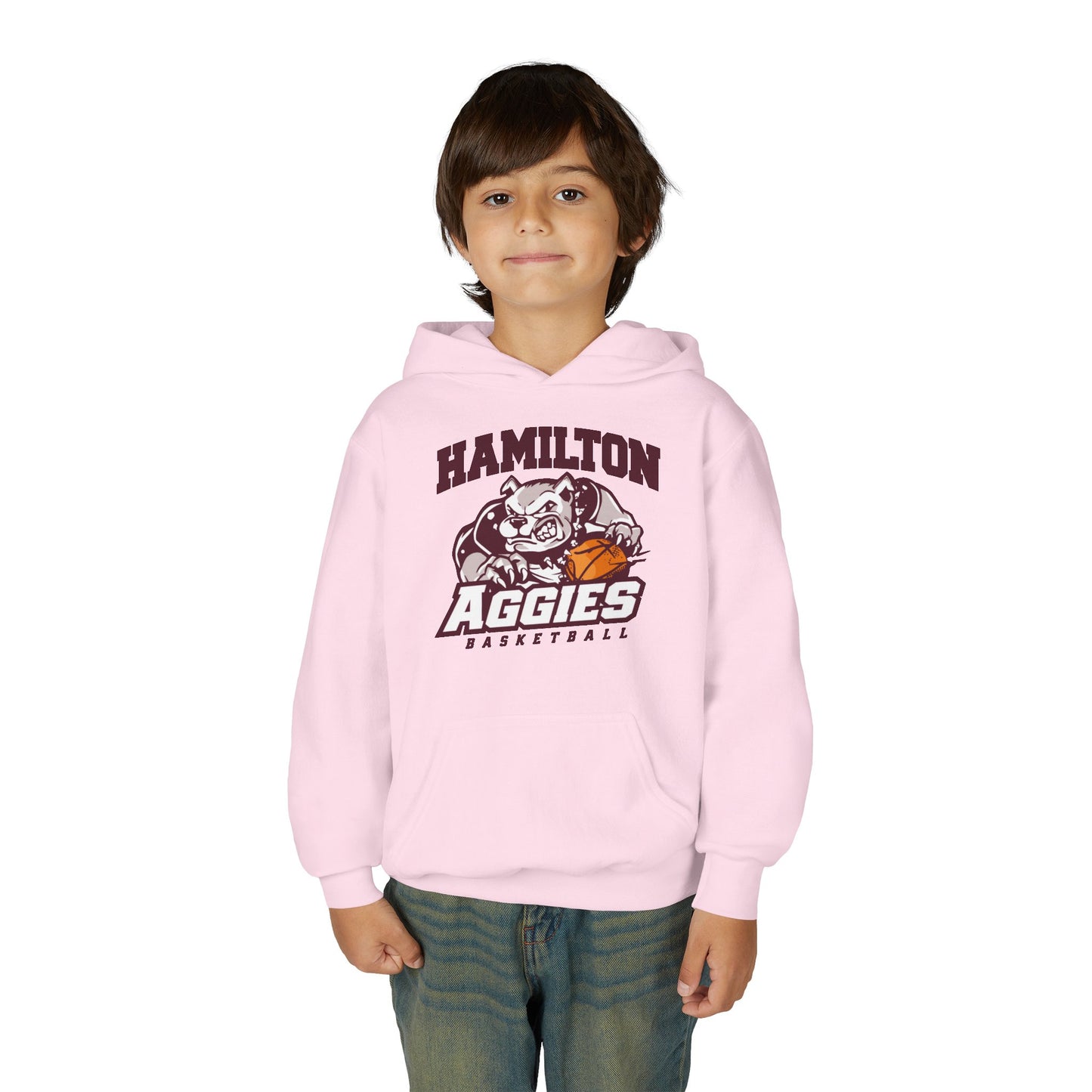 Youth Hoodie Sweatshirt \ Hamilton Aggies Basketball \ HABB1