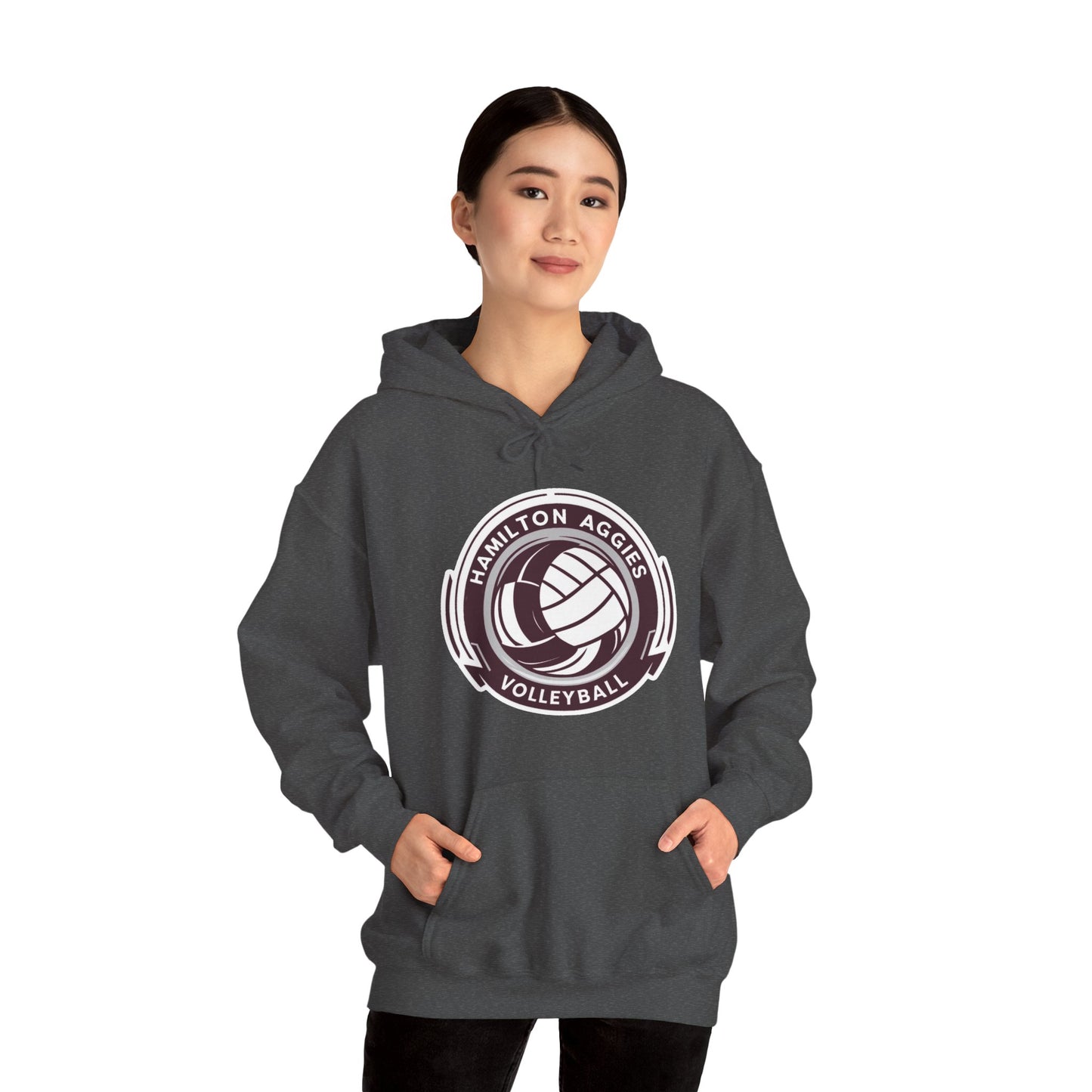 Adult Hoodie Sweatshirt \ Hamilton Aggies Volleyball \ HAV1