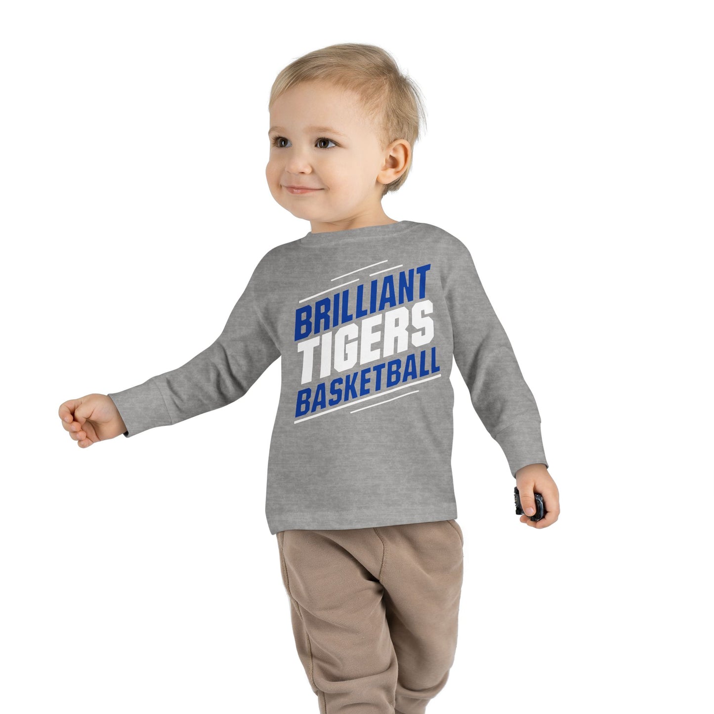 Toddler Long Sleeve Tee \ Brilliant Tigers Basketball \ BTBK2