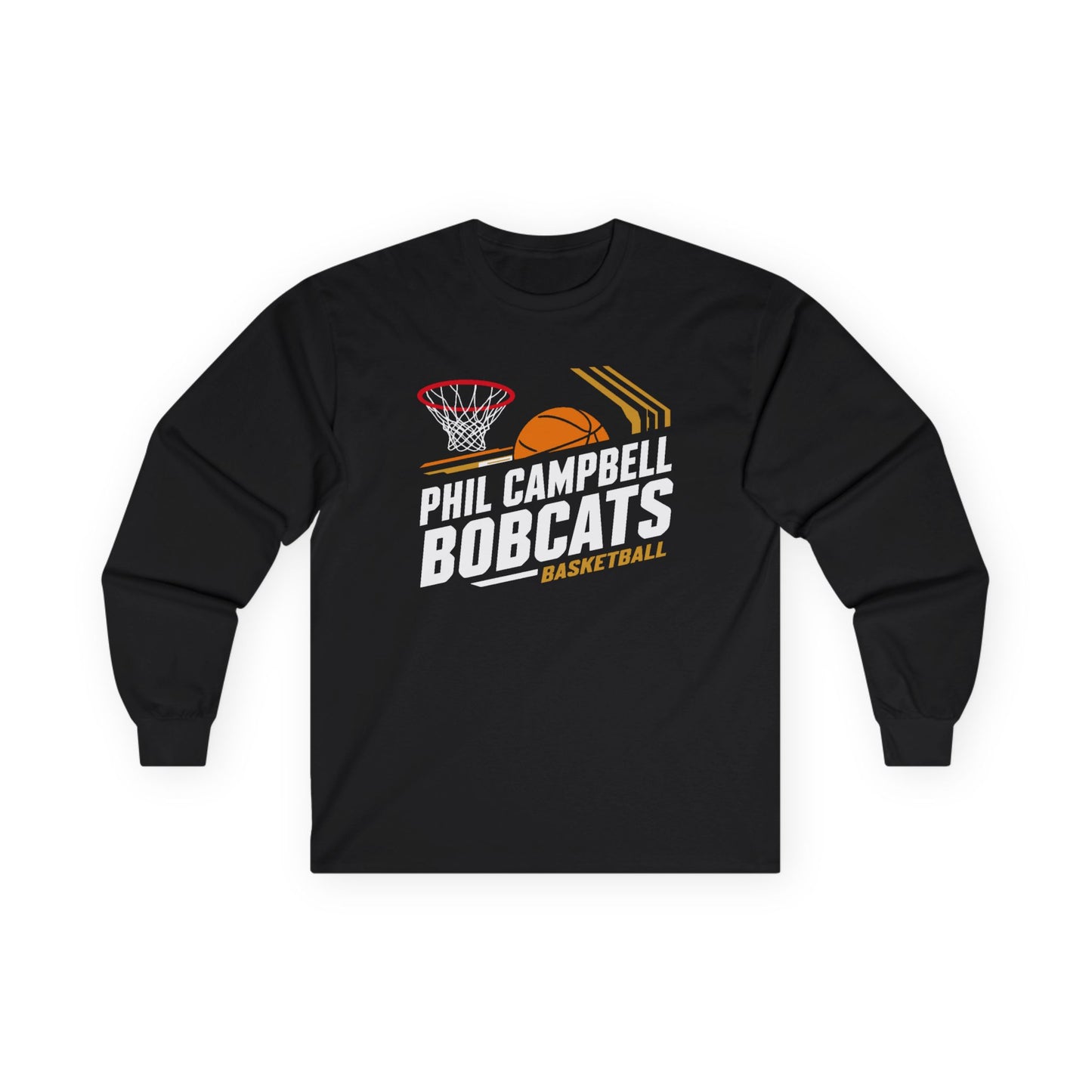 Adult Long Sleeve Tee \ Phil Campbell Bobcats Basketball \ PCBBK1