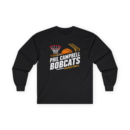 Adult Long Sleeve Tee \ Phil Campbell Bobcats Basketball \ PCBBK1
