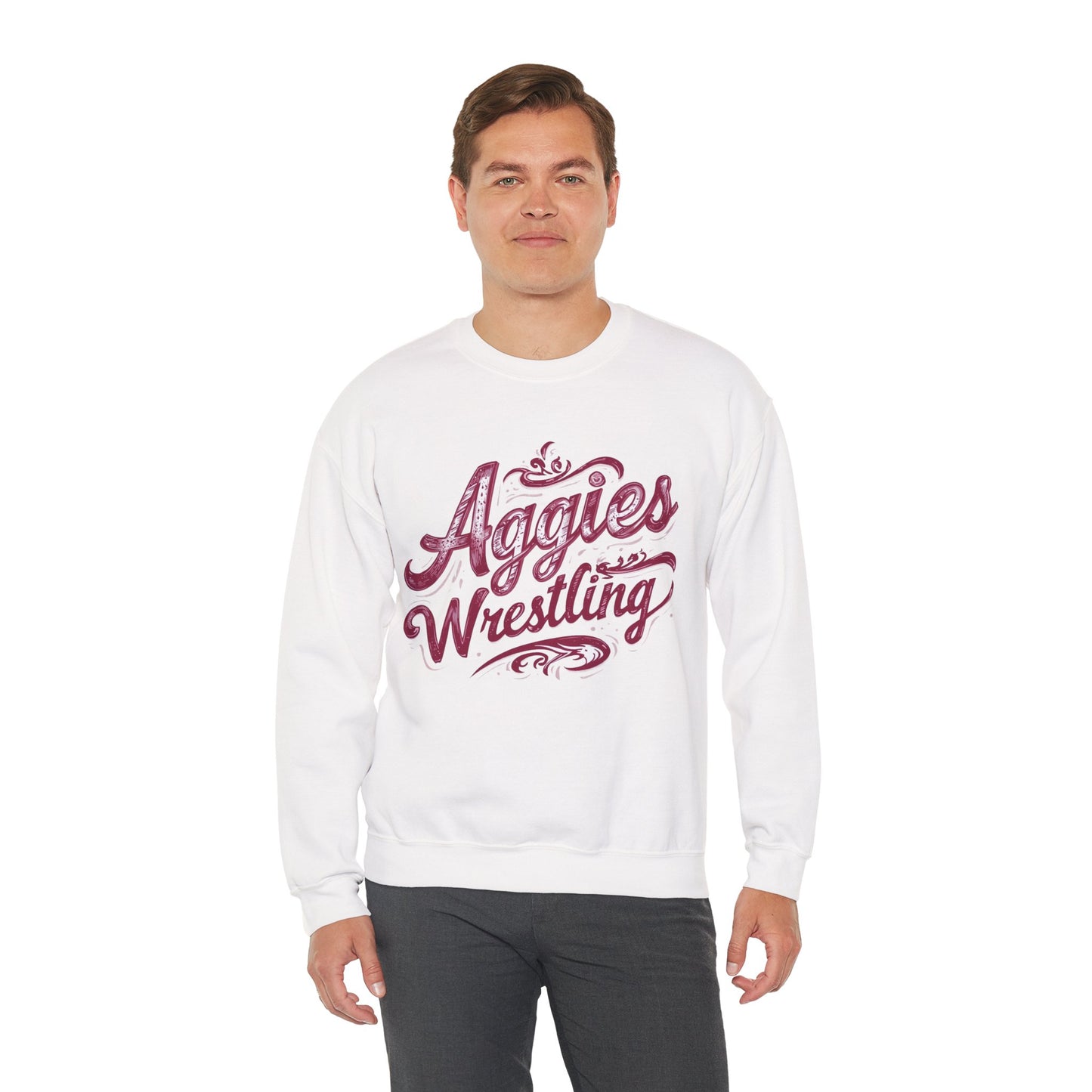 Adult Crewneck Sweatshirt \ Hamilton Aggies Wrestling \ HAWG2