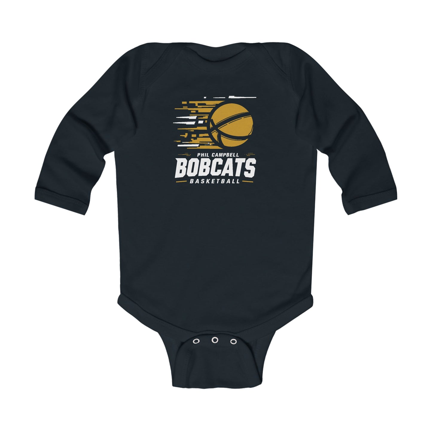 Long Sleeve Baby Bodysuit \ Phil Campbell Bobcats Basketball \ PCBBK2