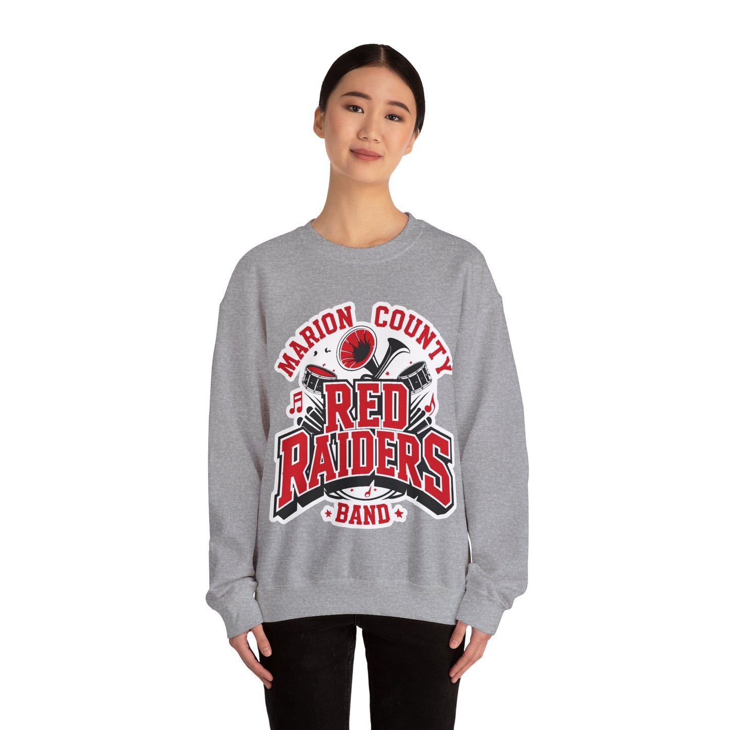 Adult Crewneck Sweatshirt \ Marion County Red Raiders Band \ MCB2