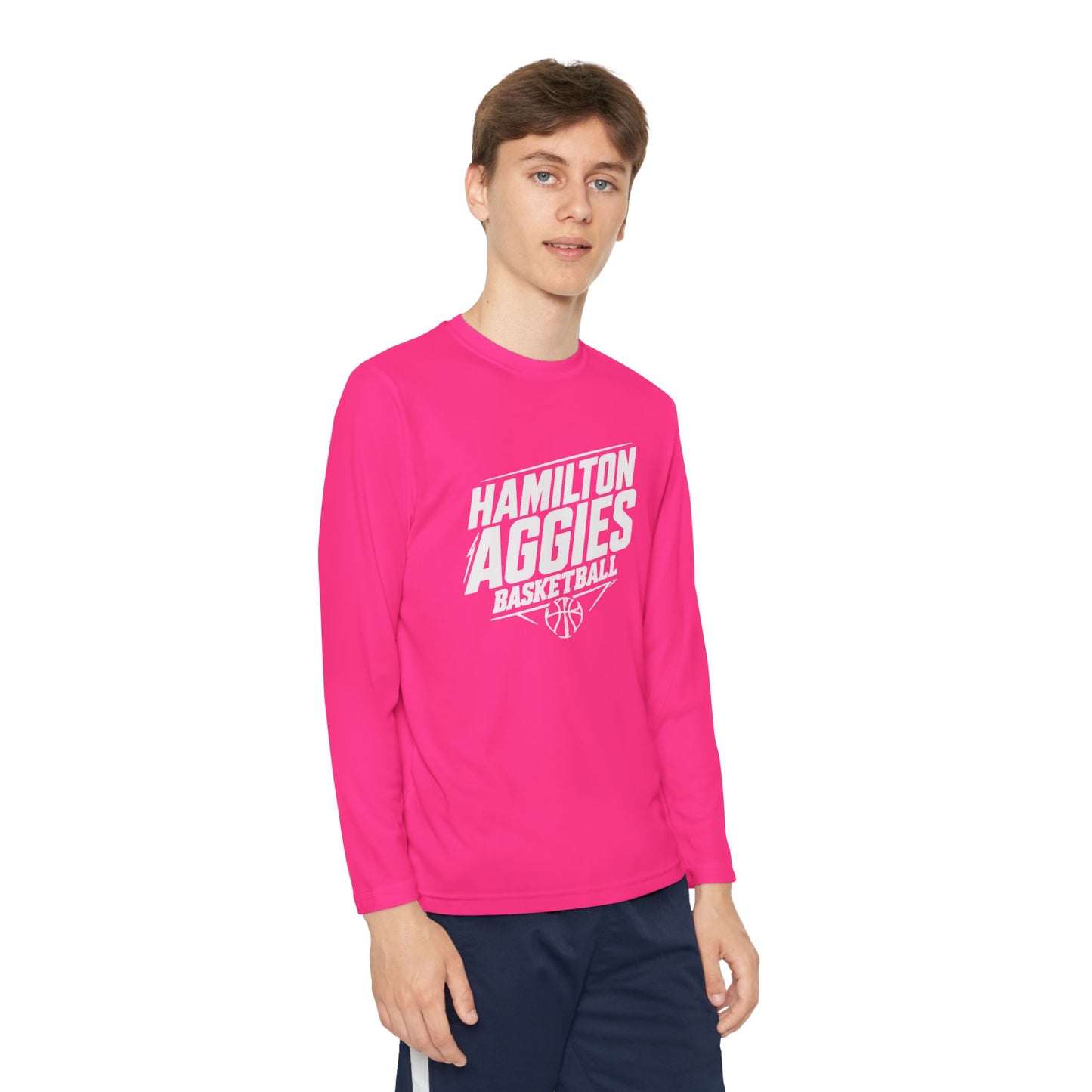 Youth Long Sleeve Tee \ Hamilton Aggies Basketball \ HABB2
