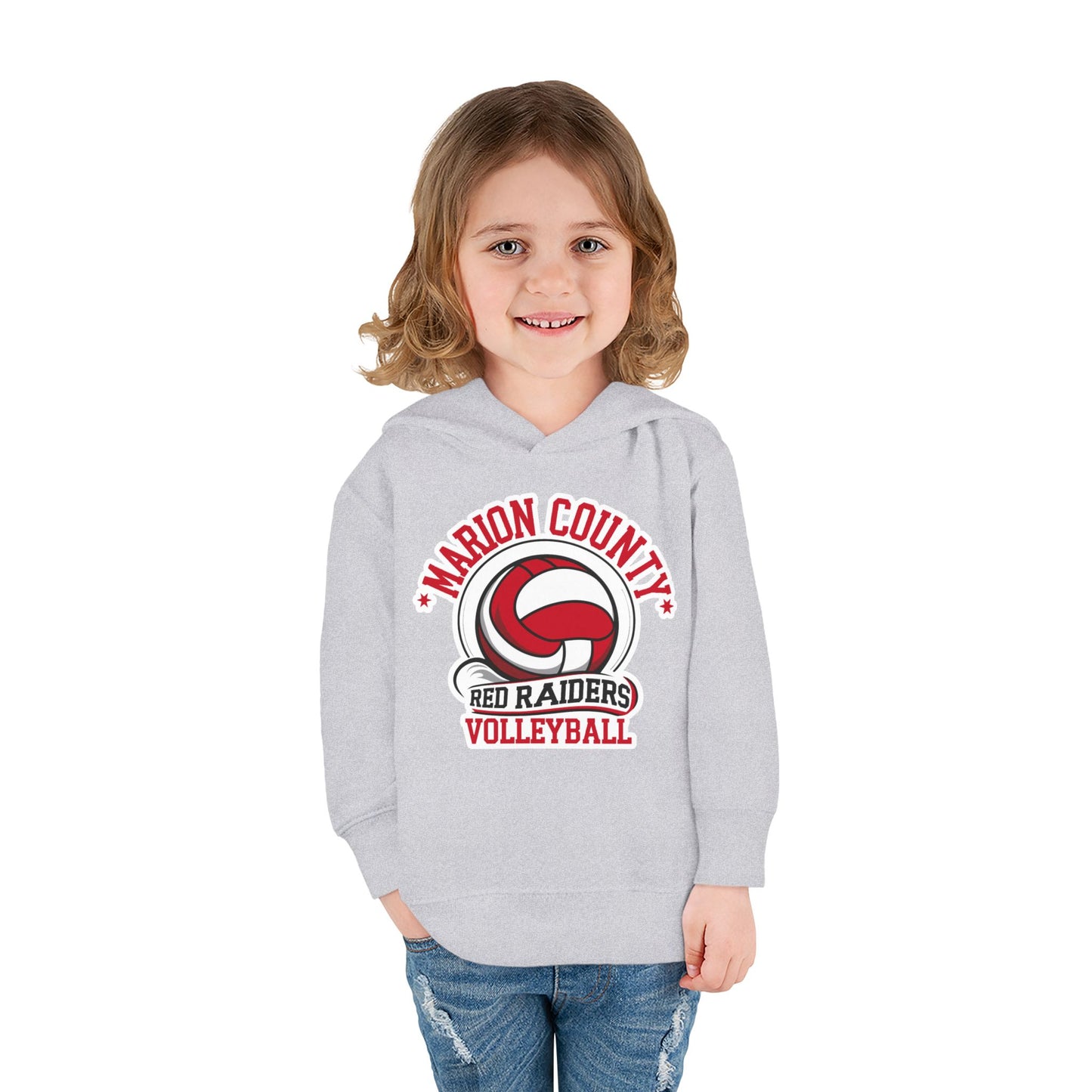 Toddler Hoodie Sweatshirt \ Marion County Red Raiders Volleyball \ MCV1