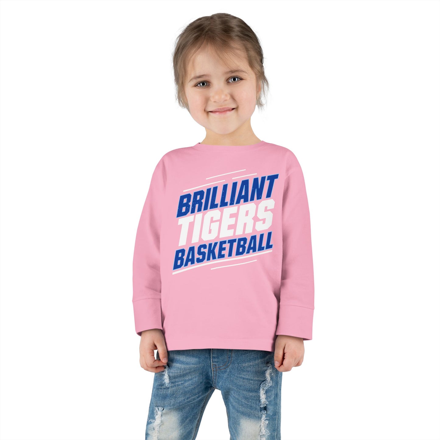 Toddler Long Sleeve Tee \ Brilliant Tigers Basketball \ BTBK2