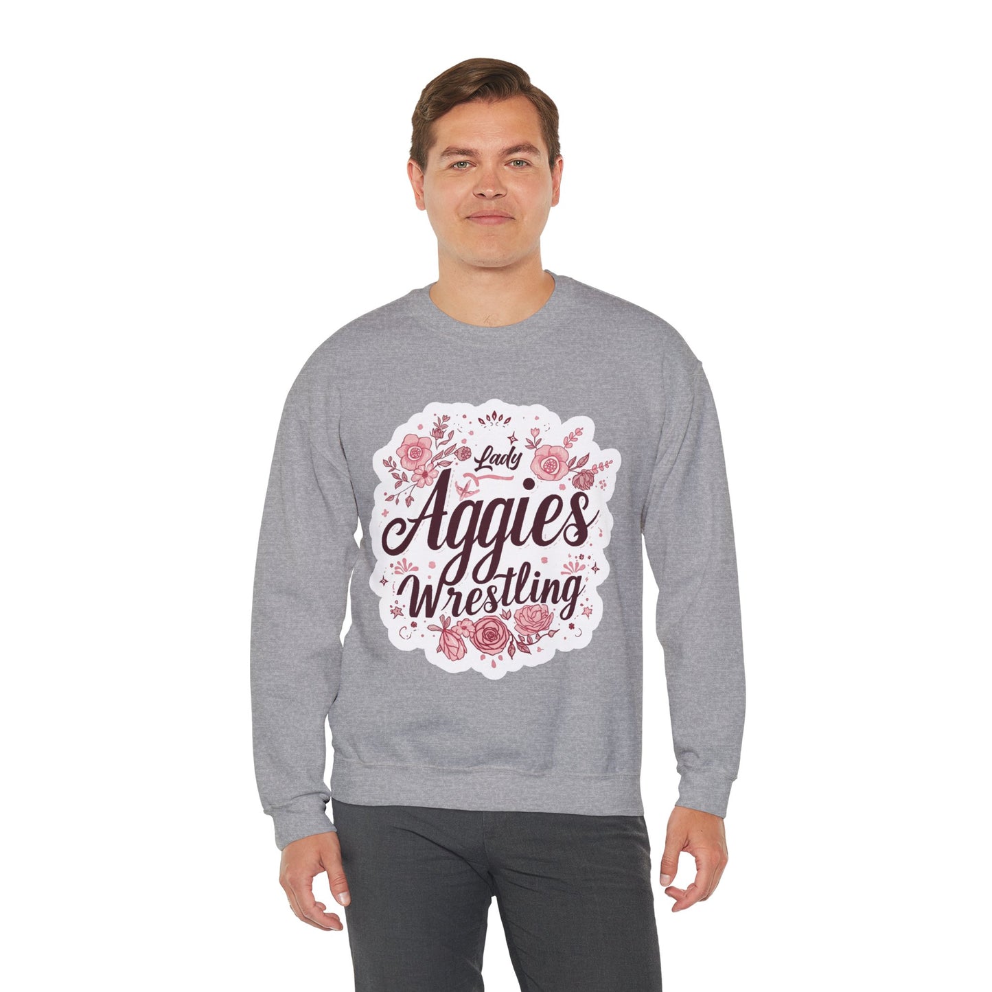 Adult Crewneck Sweatshirt \ Hamilton Aggies Wrestling \ HAWG1