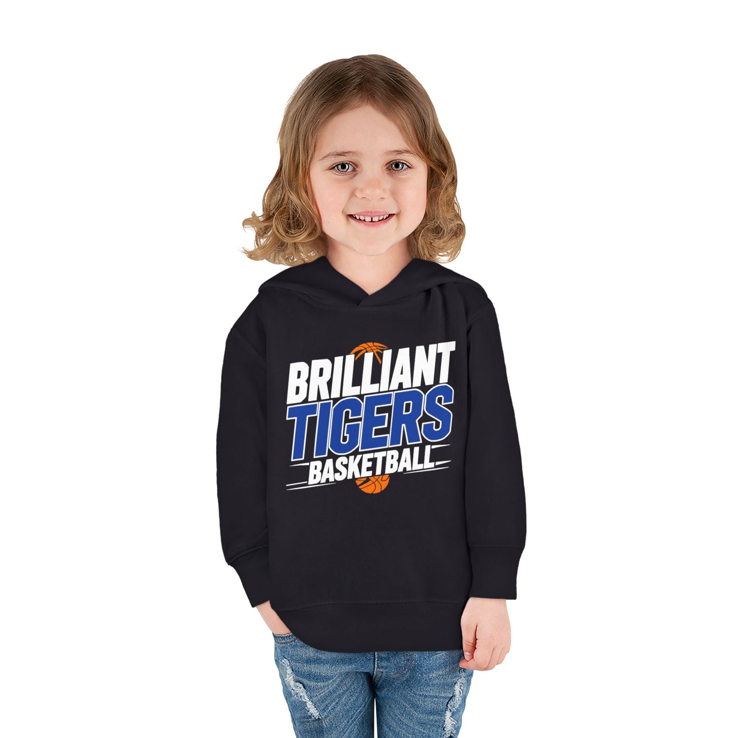 Toddler Hoodie Sweatshirt \ Brilliant Tigers Basketball \ BTBK1