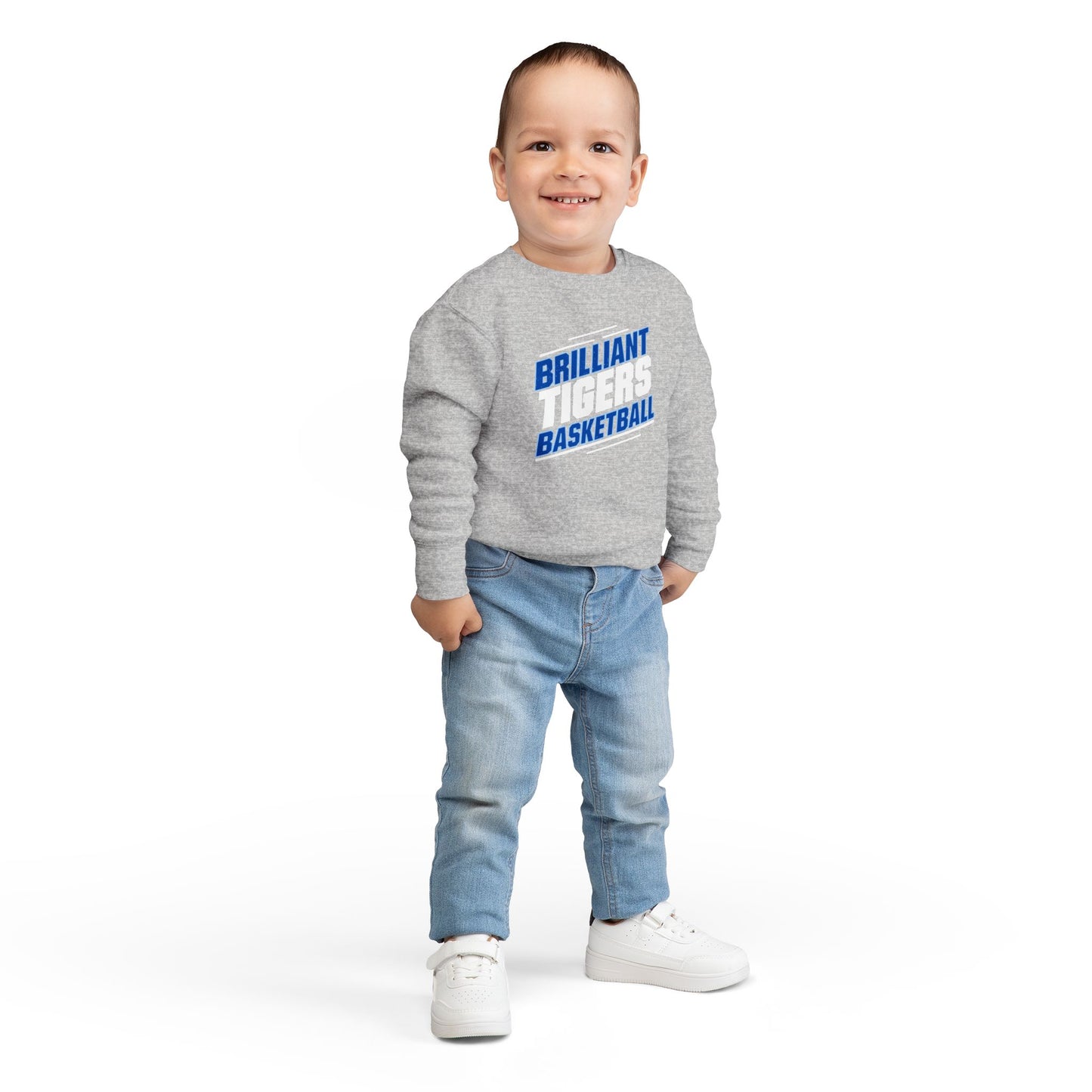Toddler Crewneck Sweatshirt \ Brilliant Tigers Basketball \ BTBK2