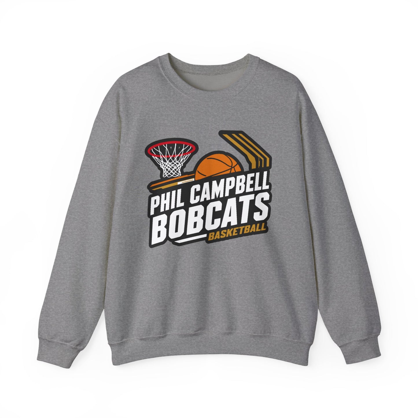 Adult Crewneck Sweatshirt \ Phil Campbell Bobcats Basketball \ PCBBK1